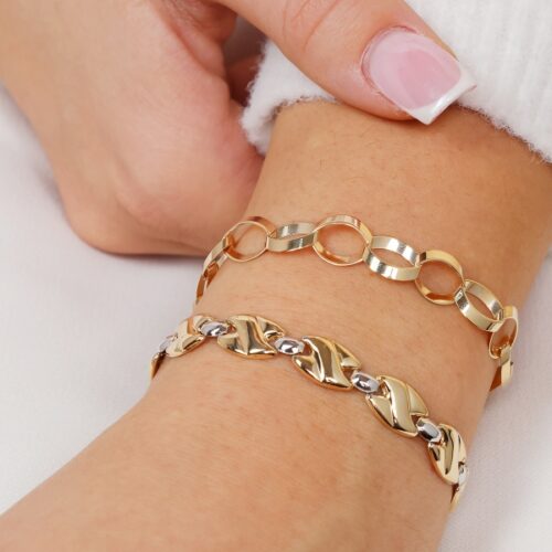 Złota bransoletka z okrągłych ogniwek